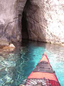 sea kayaking blue caves, zakynthos, ionian islands, greece